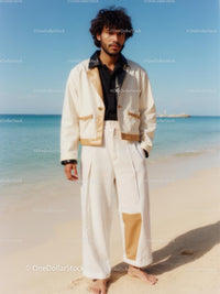 Stylish Man in Beachwear on Sunny Coastal Day