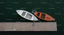 Aerial View of Wooden Boats Moored at Dock