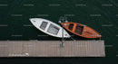 Aerial View of Luxury Yacht Beside Wooden Dock