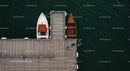 Aerial View of Luxury Yacht Beside Wooden Dock