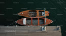 Aerial View of Luxury Yacht Beside Wooden Dock