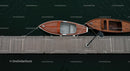 Aerial View of Luxury Yacht Beside Wooden Dock