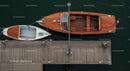 Aerial View of Luxury Yacht Beside Wooden Dock