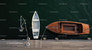 Aerial View of Wooden Boats Moored at a Pier