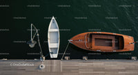 Aerial View of Luxury Yacht Beside Wooden Dock