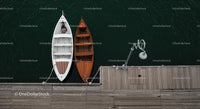 Aerial View of Luxury Yacht Beside Wooden Dock