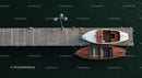 Aerial View of Luxury Yacht Beside Wooden Dock