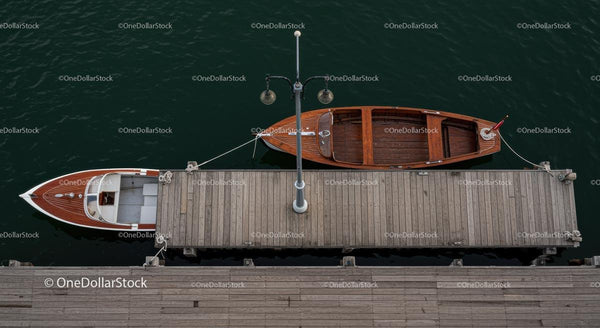 Wooden Boats Moored at a Peaceful Dock