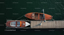 Aerial View of Luxury Yacht Beside Wooden Dock