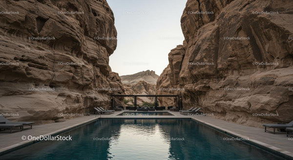 Luxury Pool Nestled Between Majestic Sandstone Cliffs