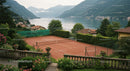 Scenic Tennis Court Overlooking Lake and Mountains