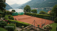 Serene Tennis Court with Stunning Lakeside and Mountain Views