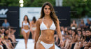 Elegant Swimwear Model Walking Down the Runway