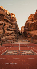 Tennis Court set Against Majestic Desert Canyons