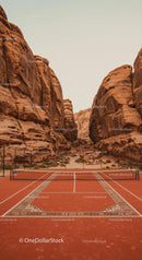 Scenic Tennis Court Amidst Majestic Canyon Formations