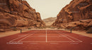 Serene Outdoor Tennis Court Surrounded by Lush Trees