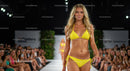 Glamorous Fashion Show with Yellow Bikini Model