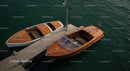Vintage Wooden Boats Moored at a Tranquil Dock