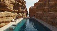 Luxury Poolside Oasis Amidst Majestic Sandstone Cliffs