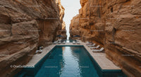 Luxurious Infinity Pool Amidst Majestic Canyon Walls
