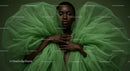 Elegant Fashion Portrait with Green Tulle