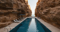 Luxurious Pool Nestled Between Majestic Canyon Walls