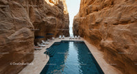 Tranquil Pool Nestled Between Majestic Rock Formations