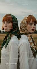 Elegant Red-Haired Twins in Scenic Field