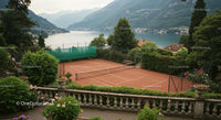 Lakeside Tennis Court with Mountain and Garden Views
