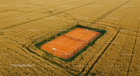Elegant Tennis Court Surrounded by Lush Greenery