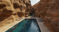 Luxury Desert Pool Amidst Breathtaking Canyon Walls