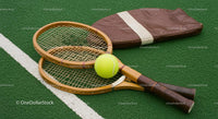 Luxury Outdoor Tennis Court Surrounded by Lush Greenery