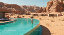 Infinity Pool View in Desert Luxury Resort Landscape