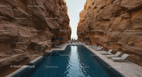 Luxurious Pool Among Sandstone Canyon Cliffs
