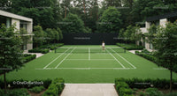 Luxurious Tennis Court Amidst Greenery in Modern Residence