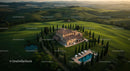 Luxury Outdoor Tennis Court Surrounded by Lush Greenery