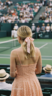 Elegant Spectator in Summer Dress at Tennis Match