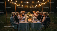 Elegant Outdoor Dinner Party with String Lights