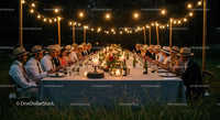 Elegant Outdoor Dinner Under String Lights