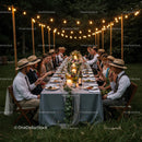 Elegant Outdoor Garden Dinner with Candlelit Ambiance