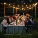 Elegant Outdoor Garden Dinner with String Lights