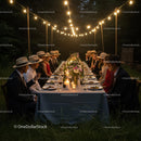 Elegant Outdoor Dinner Party with String Lights