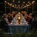 Elegant Outdoor Dinner Party under String Lights