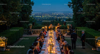 Candlelit Evening Dinner Amid Lush Greenery