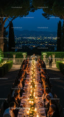 Elegant Outdoor Dinner with Candlelit Ambiance