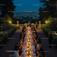 Elegant Candlelit Dinner in a Scenic Garden Setting
