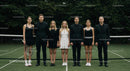 Tennis Team in Elegant Black and White Attire