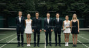Business Professionals Gather on Tennis Court