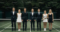 Business Professionals Gather on Tennis Court