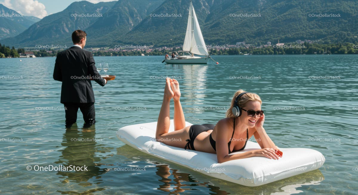 Luxury Relaxation on Lake with Mountain View